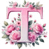 Self-Adhesive Pink Flower Letter Art Wall Decals childrensterritory