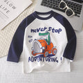 Cute Cartoon and Letter Print Kids Long Sleeve T-shirts childrensterritory