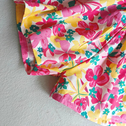 Kids Girls Floral Wide-Leg Beach Shorts for Summer childrensterritory