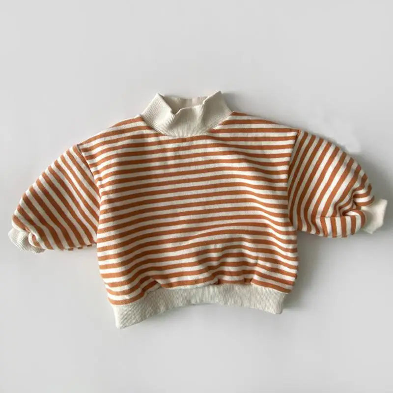 Kids' High Neck Design Warm Casual Tops