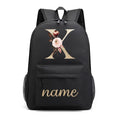 Canvas High School Backpack with Custom Letter Name