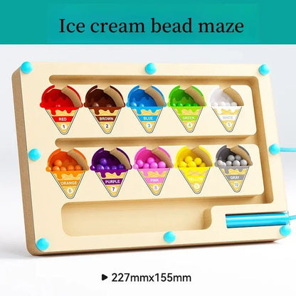 Magnetic Maze Toy for Kids with Digital Beads