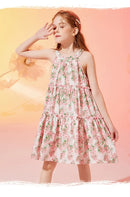Little Girls' Floral Pattern Sleeveless Summer Party Dresses