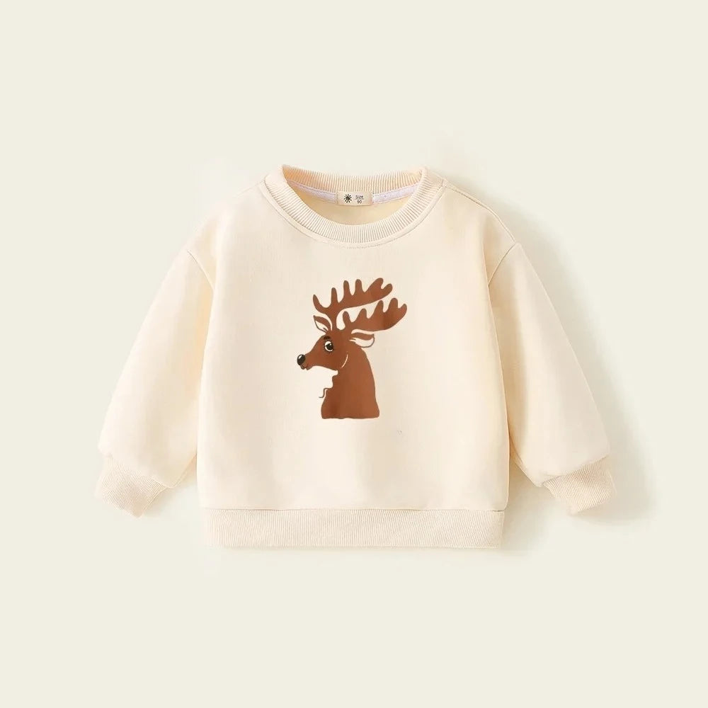 Cartoon Design Long Sleeves Warm Sweater For Kids