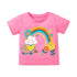 Cartoon Rainbow Design Little Girls Cotton Top childrensterritory