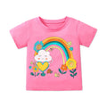 Cartoon Rainbow Design Little Girls Cotton Top childrensterritory