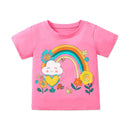 Cartoon Rainbow Design Little Girls Cotton Top childrensterritory