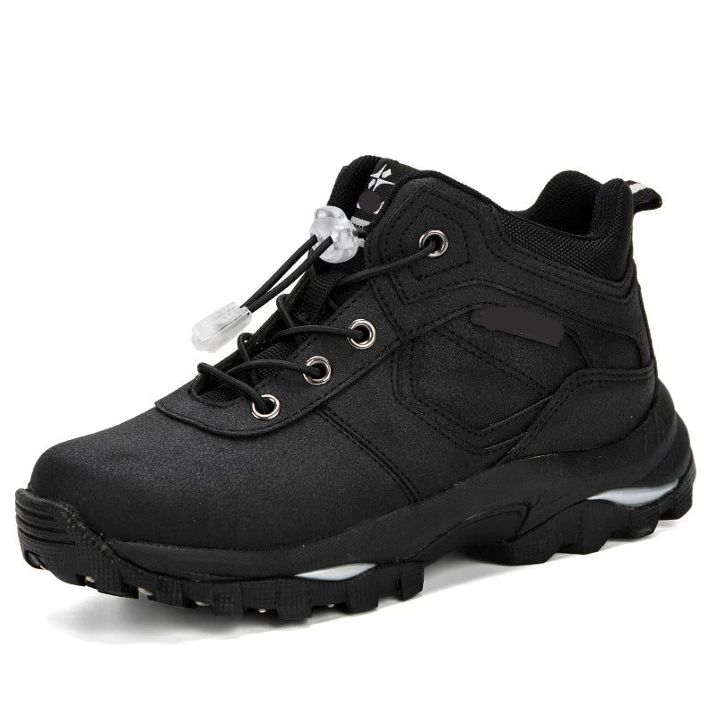 Anti-slip Kids Boys Ankle Boots with Motorcycle Hook and Loop childrensterritory