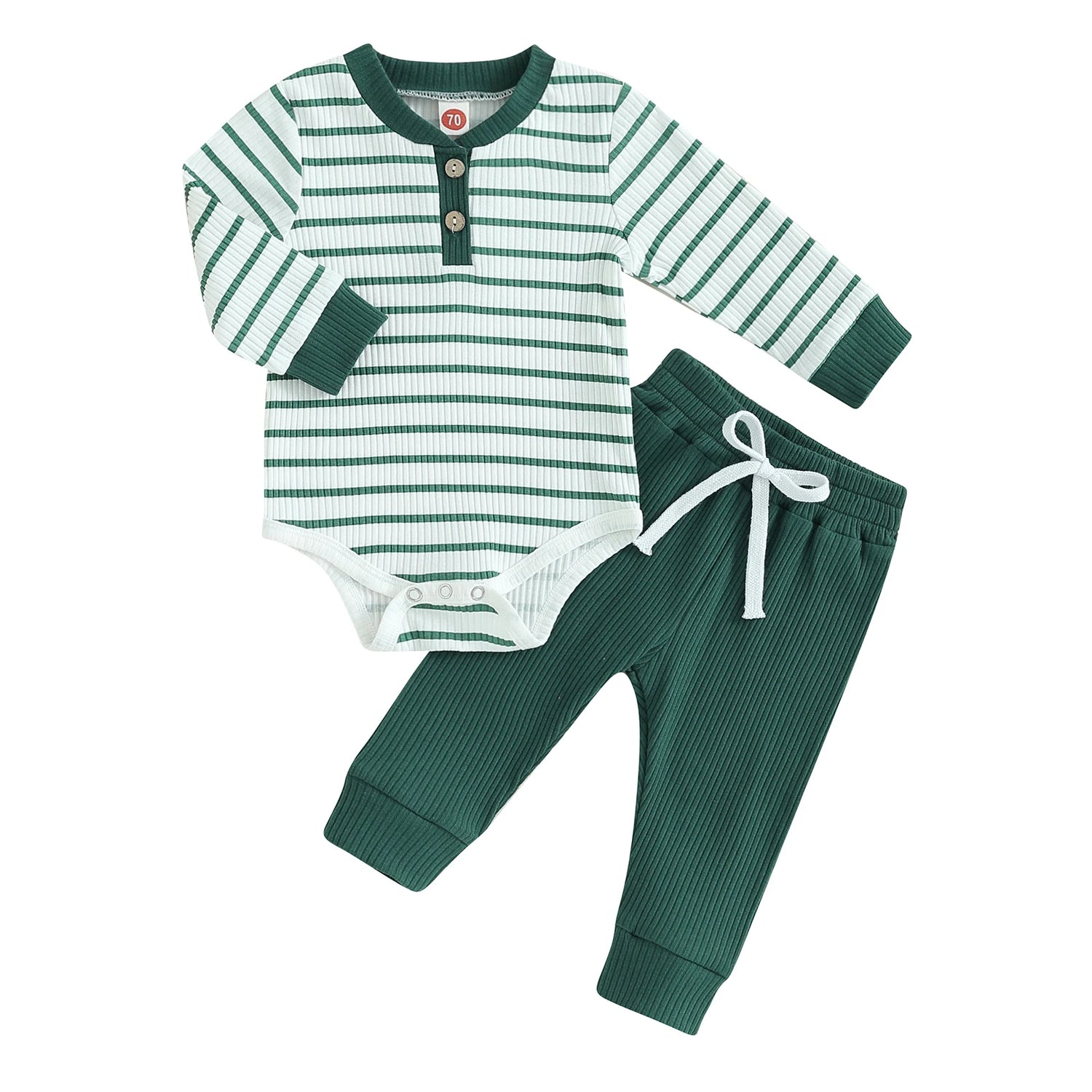 Ribbed Stripe Soft Cotton Romper Pants for Baby childrensterritory