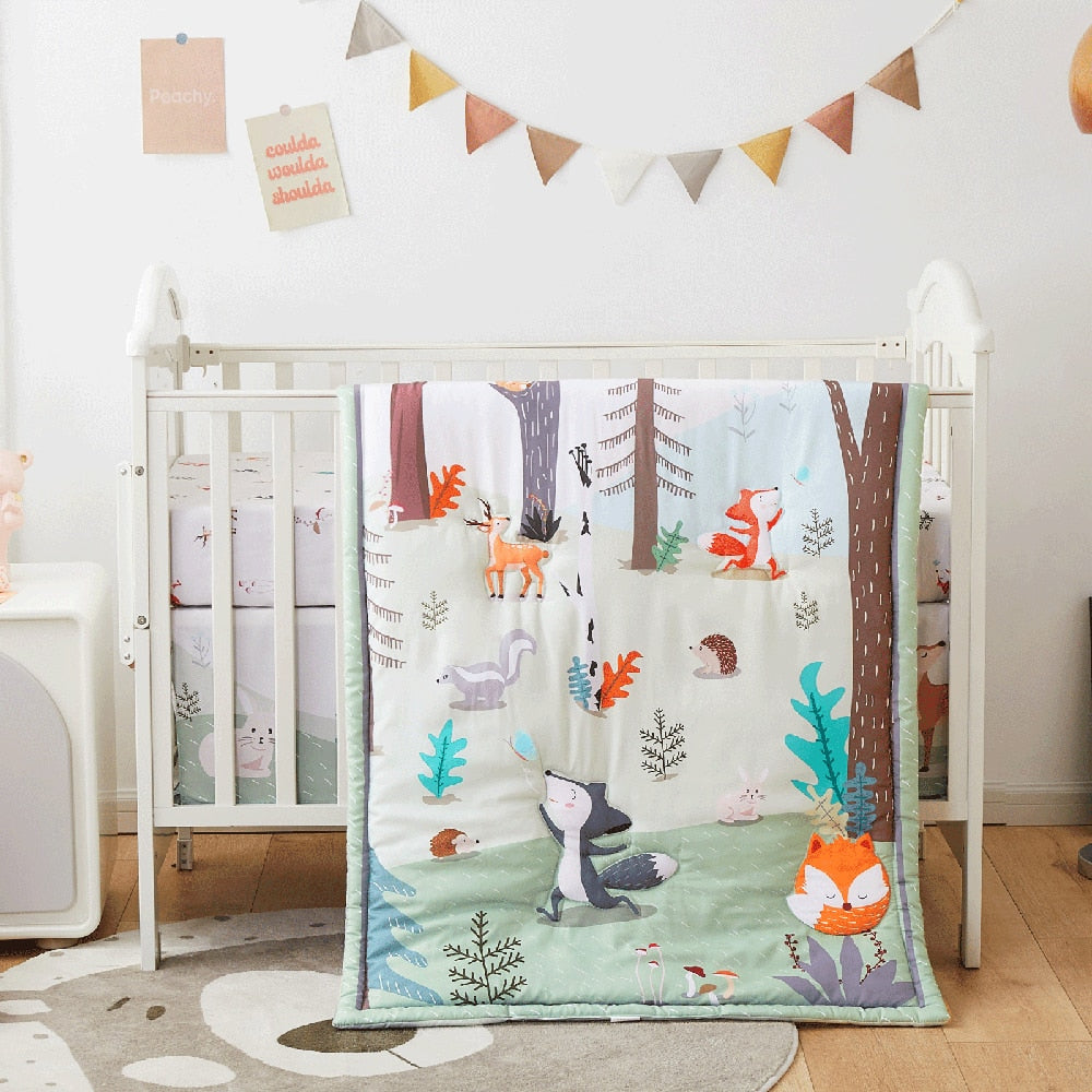 3pcs Microfiber Baby Crib Bedding Set for Boys and Girls childrensterritory