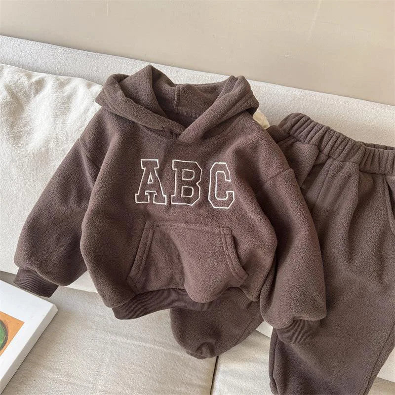 Boys' Long-Sleeved Casual Warm Clothing Set