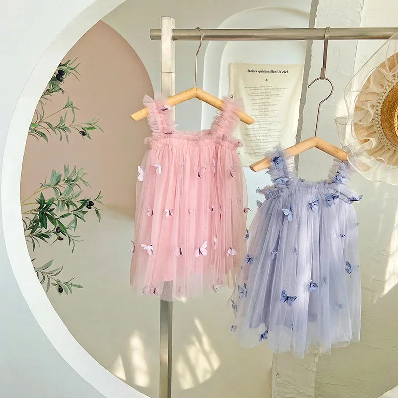 Baby Girl Butterfly Sequins Tulle Summer Sweet Outfits childrensterritory