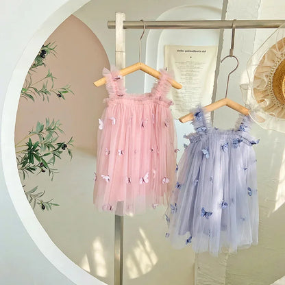Baby Girl Butterfly Sequins Tulle Summer Sweet Outfits childrensterritory