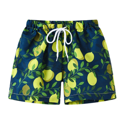 Cartoon Print Kids Boys Summer Swimming Trunks