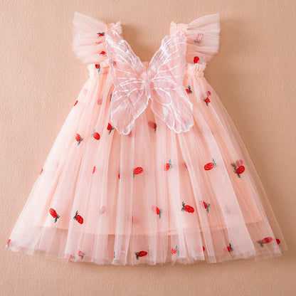 Baby Girls Ruffles Lace Design Birthday Party Princess Dresses