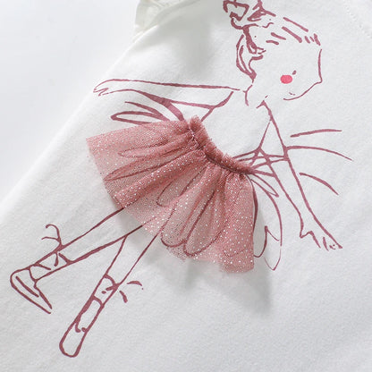 Little Girls Various Cartoon Print Summer Cotton Tops childrensterritory