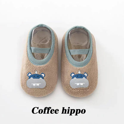 Cartoon Design Floor Shoes with Rubber Sole for Baby childrensterritory