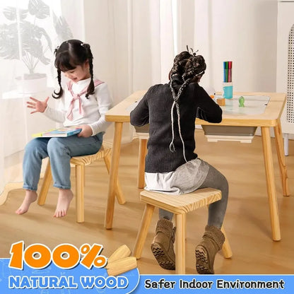 Multifunctional Kids Sensory Table with 2 Storage Boxes and 2 Stools childrensterritory