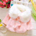 Girls’ Warm Jacket with Elegant Fur Collar Design childrensterritory