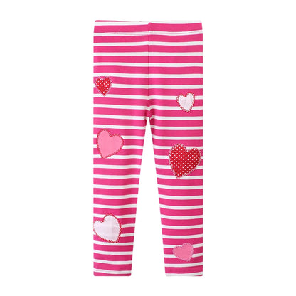 Cute Heart Striped Design Cotton Pants For Girls childrensterritory