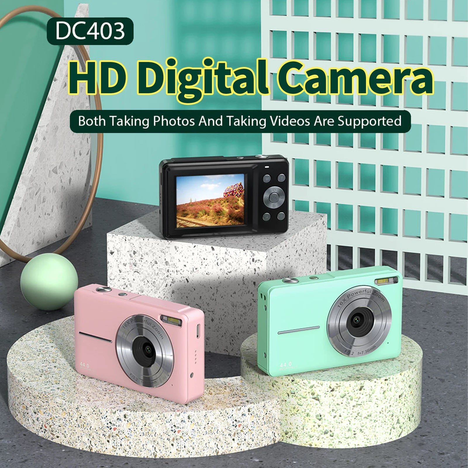 Kids' Compact FHD Digital Camera with 16x Zoom