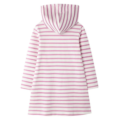 Kids Girls Strawberry Applique Hooded Dress childrensterritory