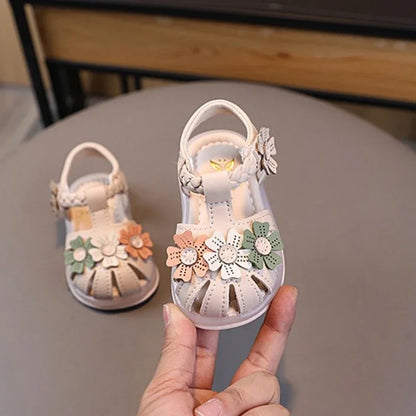 Toddler Girls Lightweight Flower Bow LED Sandals