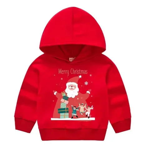 Kids’ Long-Sleeve Christmas-Print Hoodie Sweater childrensterritory