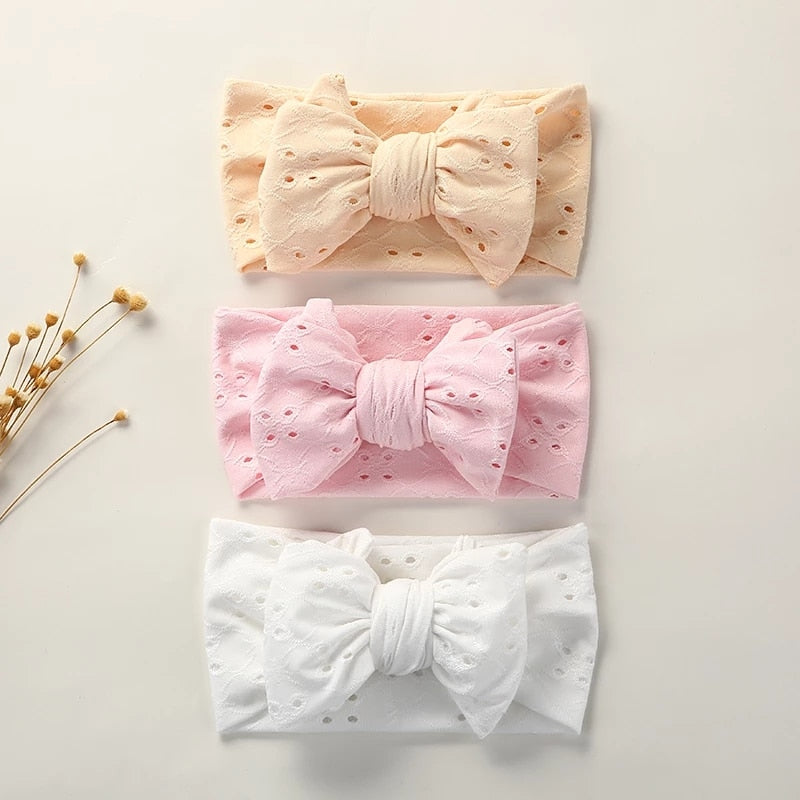 Baby Girl Embroidery Turban Knotted Bow Headband childrensterritory