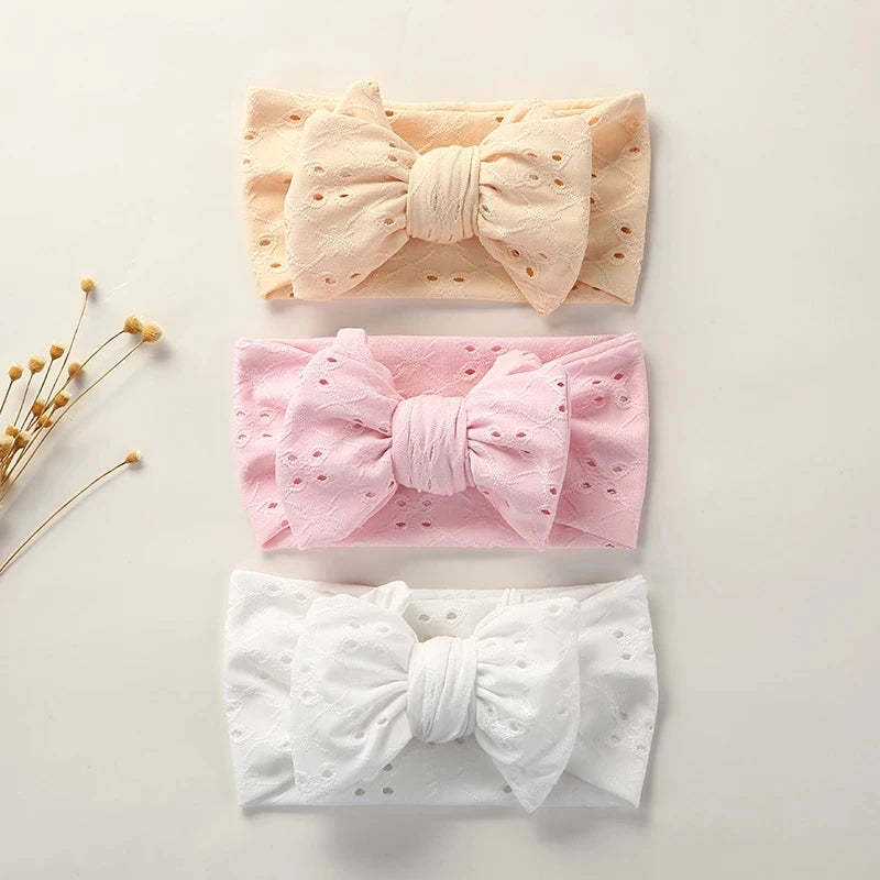 Hollow-Out Bowknot Kids Girls Embroidery Hair Bands