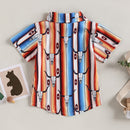 Lapel Bull Print Toddler Boys Loose Casual Shirt childrensterritory