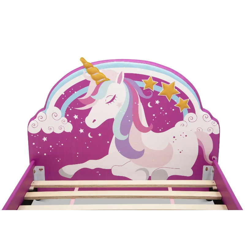 Unicorn Design Kids Upholstered Twin Bed childrensterritory
