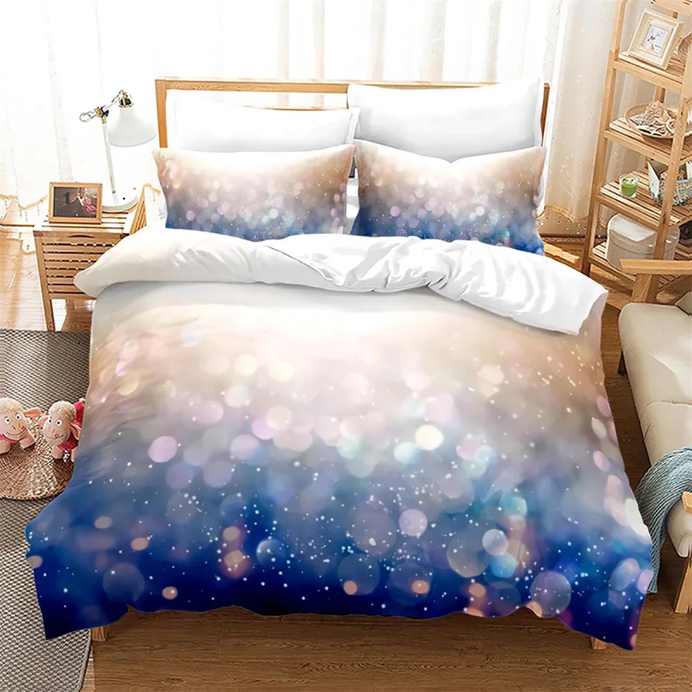 Snowflake Bells Pattern Christmas Duvet Cover Set for Kids Bed childrensterritory