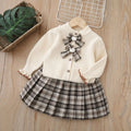 Girls' Bow Design Elegant Winter Dresses childrensterritory