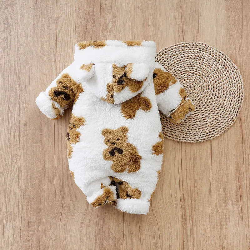 Baby Kids Cute Bear Print Winter Bodysuits