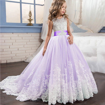 Long Bridesmaid Kids Dresses For Girls/Princess Dresses