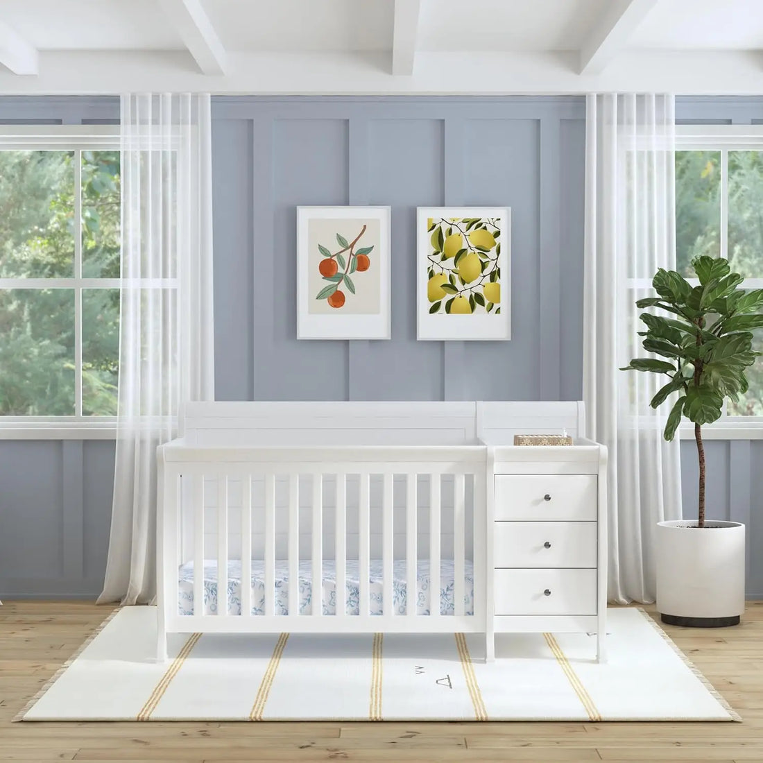 The 4-in-1 White Convertible Crib and Changer Combo childrensterritory