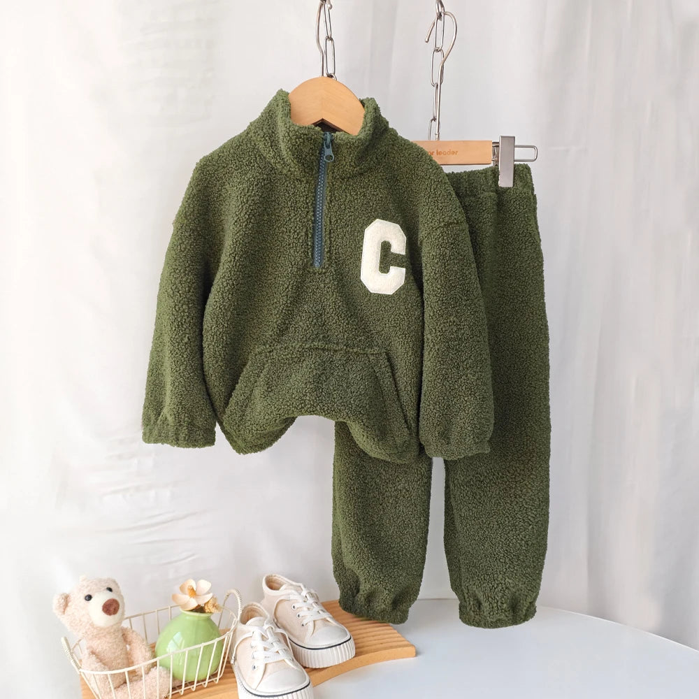 Kids’ Long-Sleeved Warm Casual Clothing Set childrensterritory