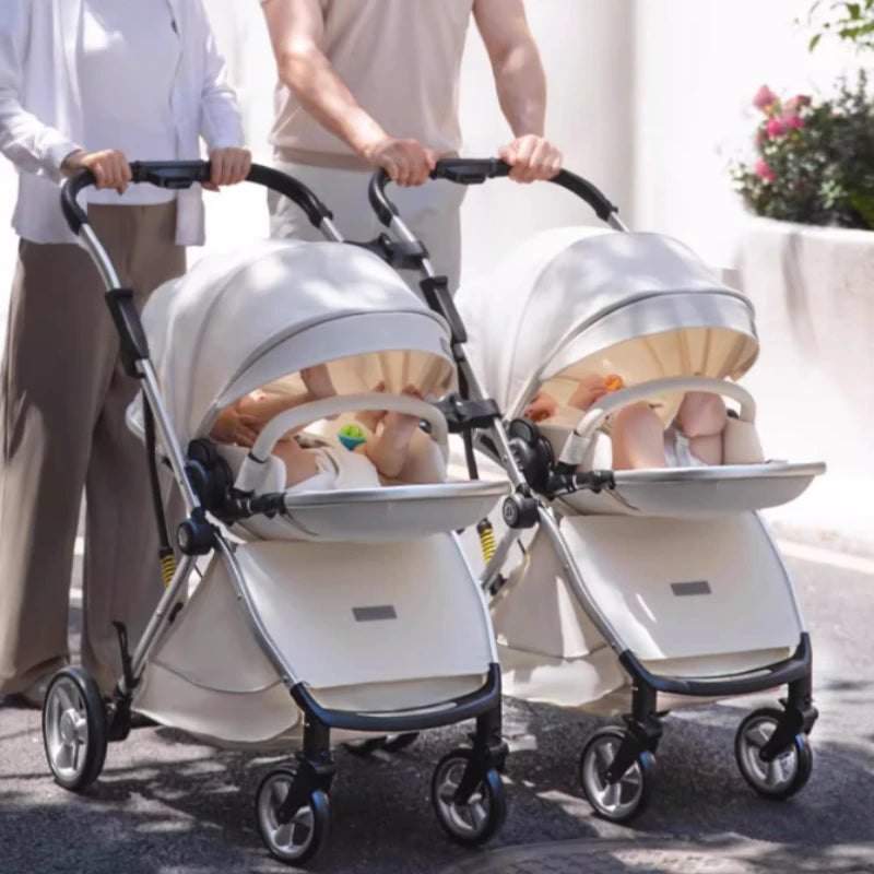 Luxury High-View Detachable Twin Baby Stroller childrensterritory