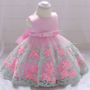 Sleeveless Flower Print Party Dresses For Girls