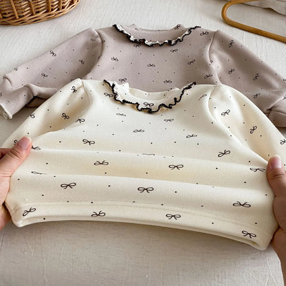 Girls’ Long-Sleeved Collar Design Winter Tops childrensterritory