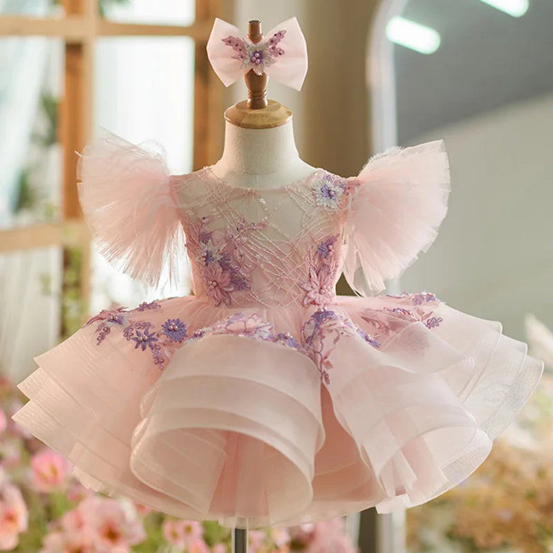 Baby Girl Fluffy Designer Birthday Party Dresses childrensterritory