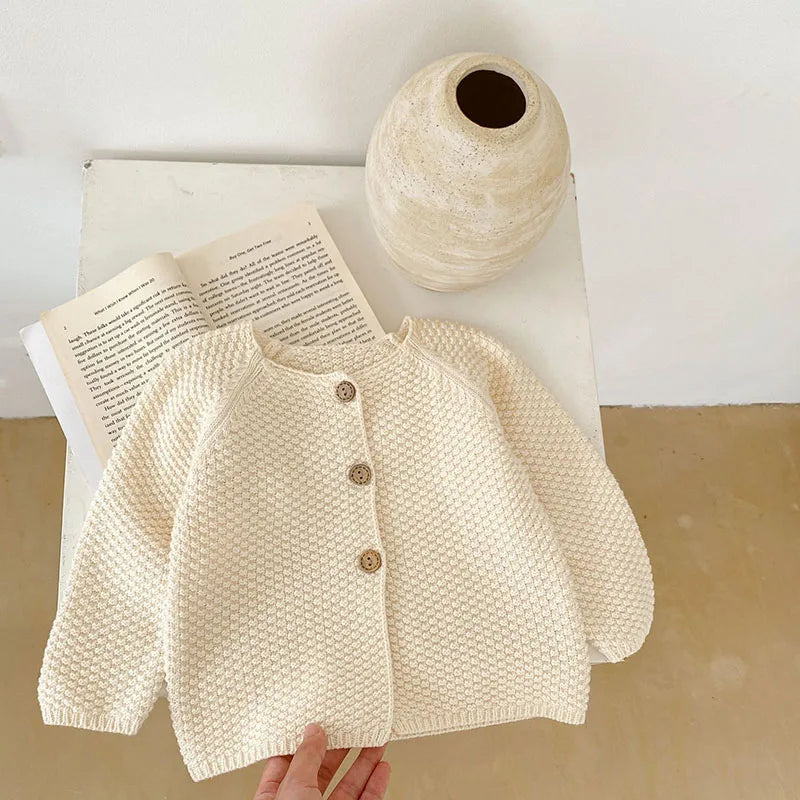 Baby Girls Long Sleeves Floral Embroidery Knitted Cardigans childrensterritory