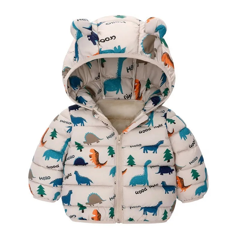 Baby Kids Cartoon Design Puffer Winter Jacket