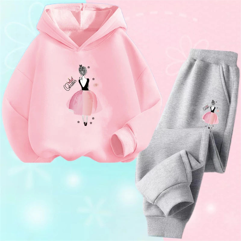 Girls 2 Pieces Casual Korean Style Sports Suits for Spring childrensterritory