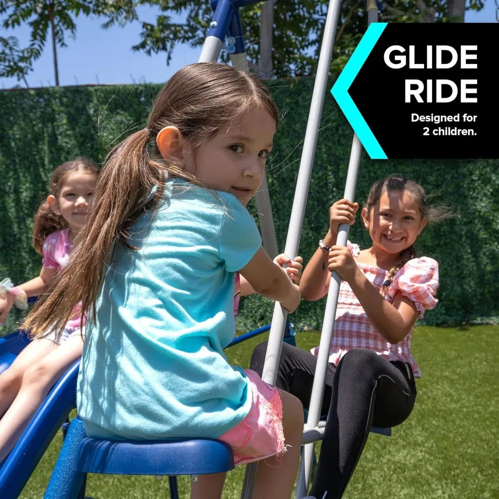 Adjustable Swing Sets Include Swing Seats, Trapeze Bar, and Glider childrensterritory