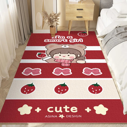 Cute Cartoon Girly Large Area Rugs for Kids Bedroom, Living Room childrensterritory