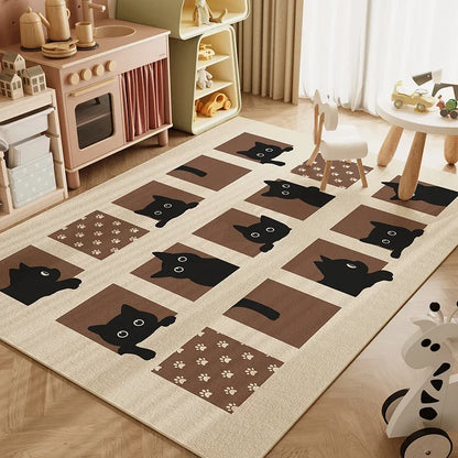 Cartoon Print Stain Resistant Anti Slip Kids Room Carpet childrensterritory