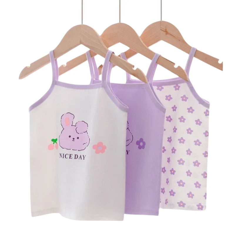 3Pc/Lot Little Girls Cartoon Design Cotton Tops childrensterritory