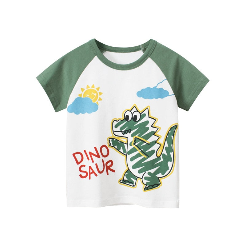Cartoon Letter Printed Kids Boys Girls Loose Summer Cotton Top childrensterritory